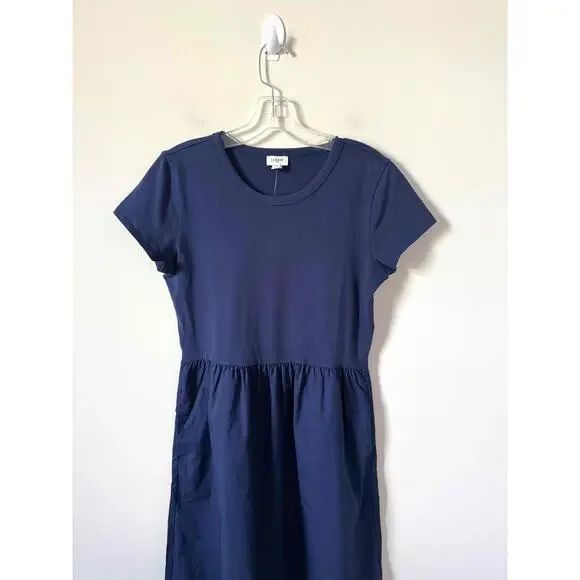 J. Crew Modest T-shirt Maxi Dress Navy Blue Size Small NEW - Picture 6 of 11